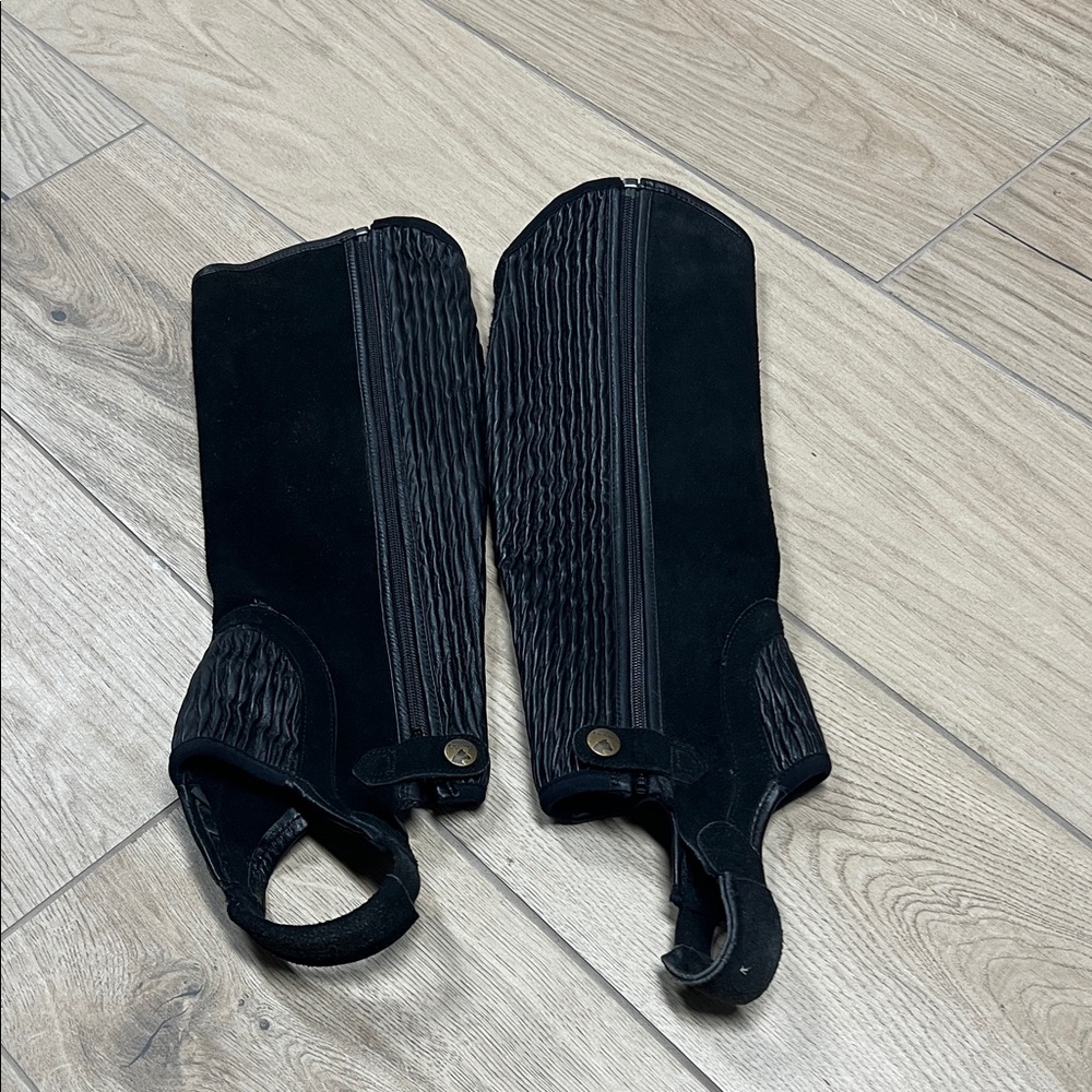 Black Equestrian Riding Half Chaps